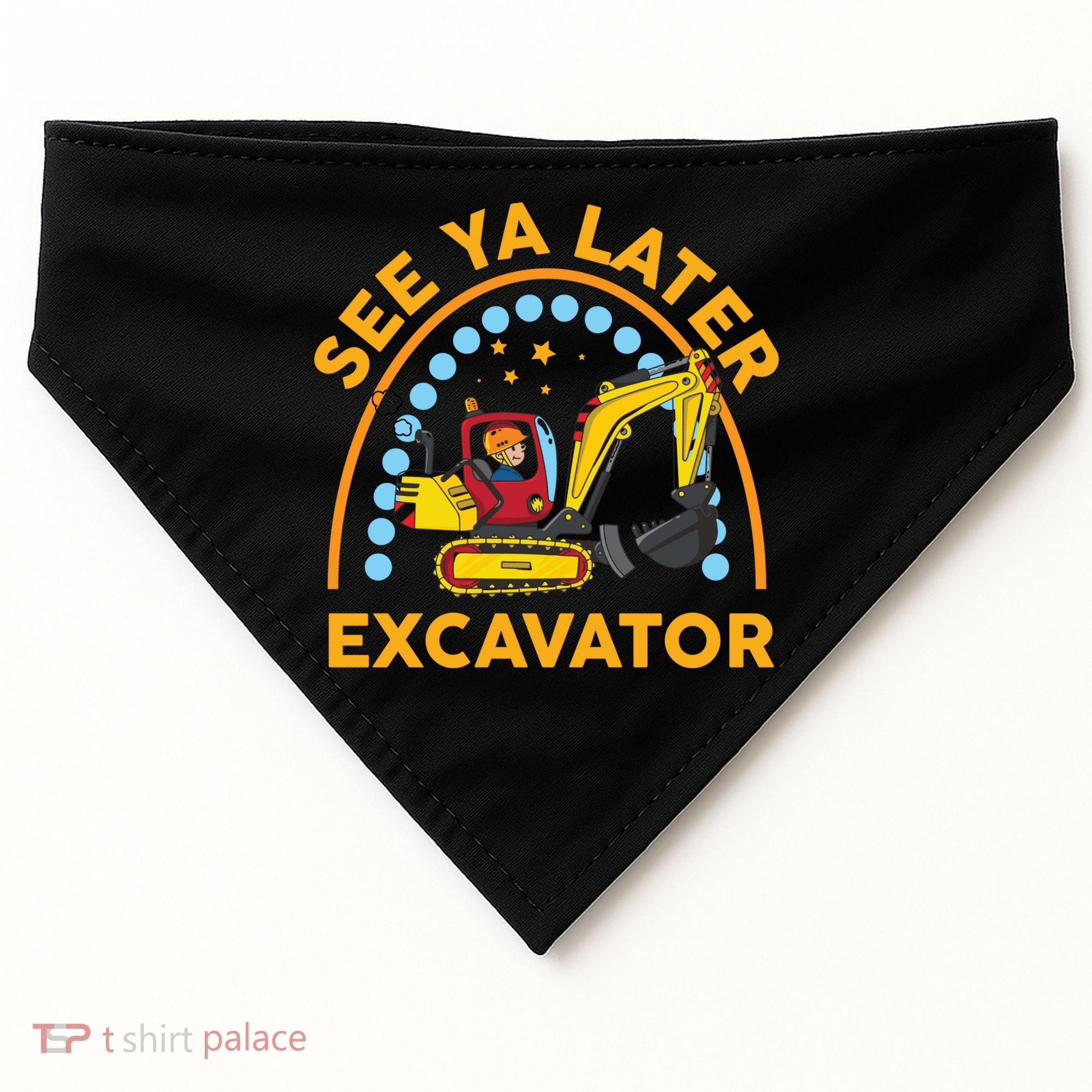 See Ya Later Excavator Cute Digger Boy USA-Made Doggie Bandana