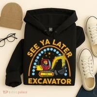 See Ya Later Excavator Cute Digger Boy Hoodie thumb 4