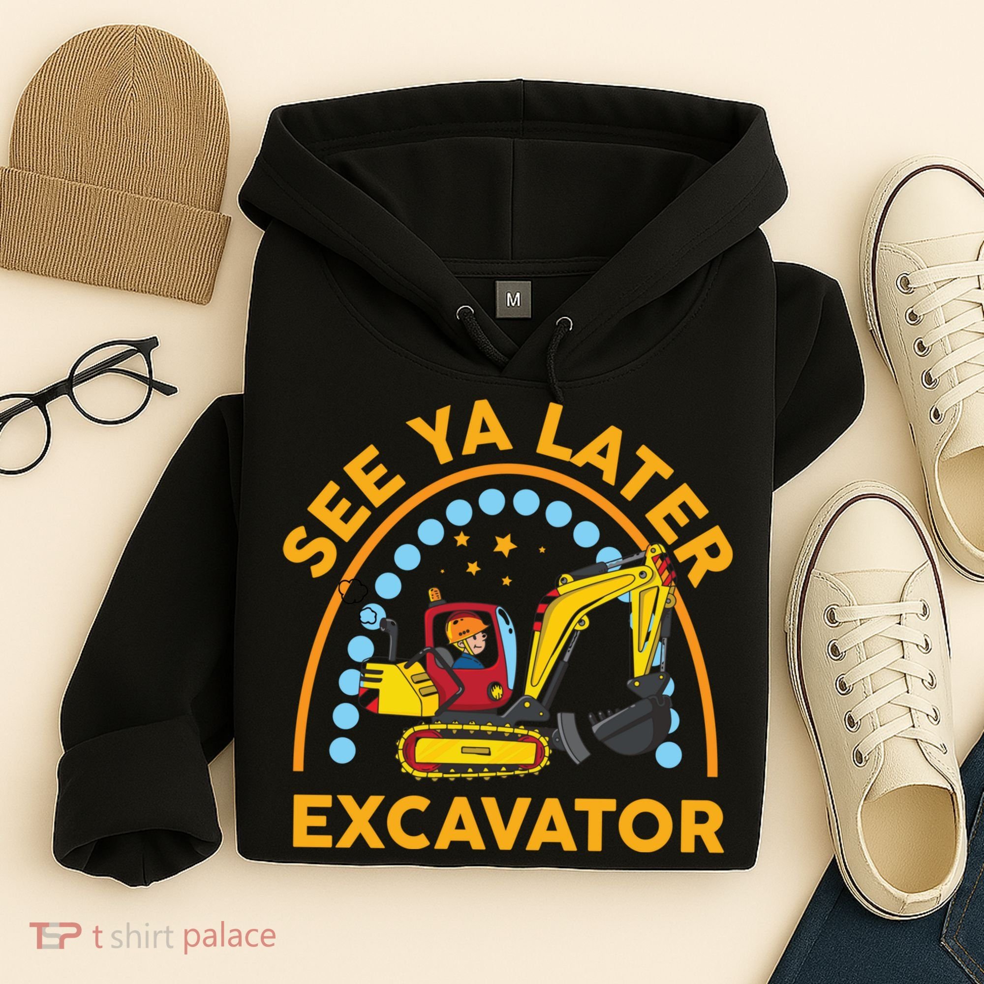 See Ya Later Excavator Cute Digger Boy Hoodie
