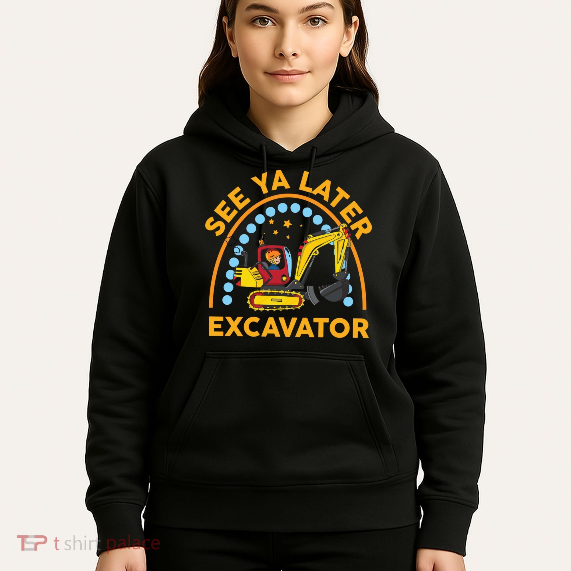 See Ya Later Excavator Cute Digger Boy Hoodie