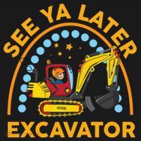 See Ya Later Excavator Cute Digger Boy Bucket Hat thumb 4