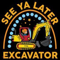 See Ya Later Excavator Cute Digger Boy Coaster thumb 2