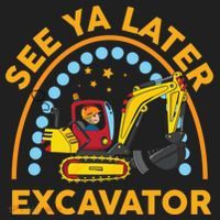 See Ya Later Excavator Cute Digger Boy Hat thumb 2