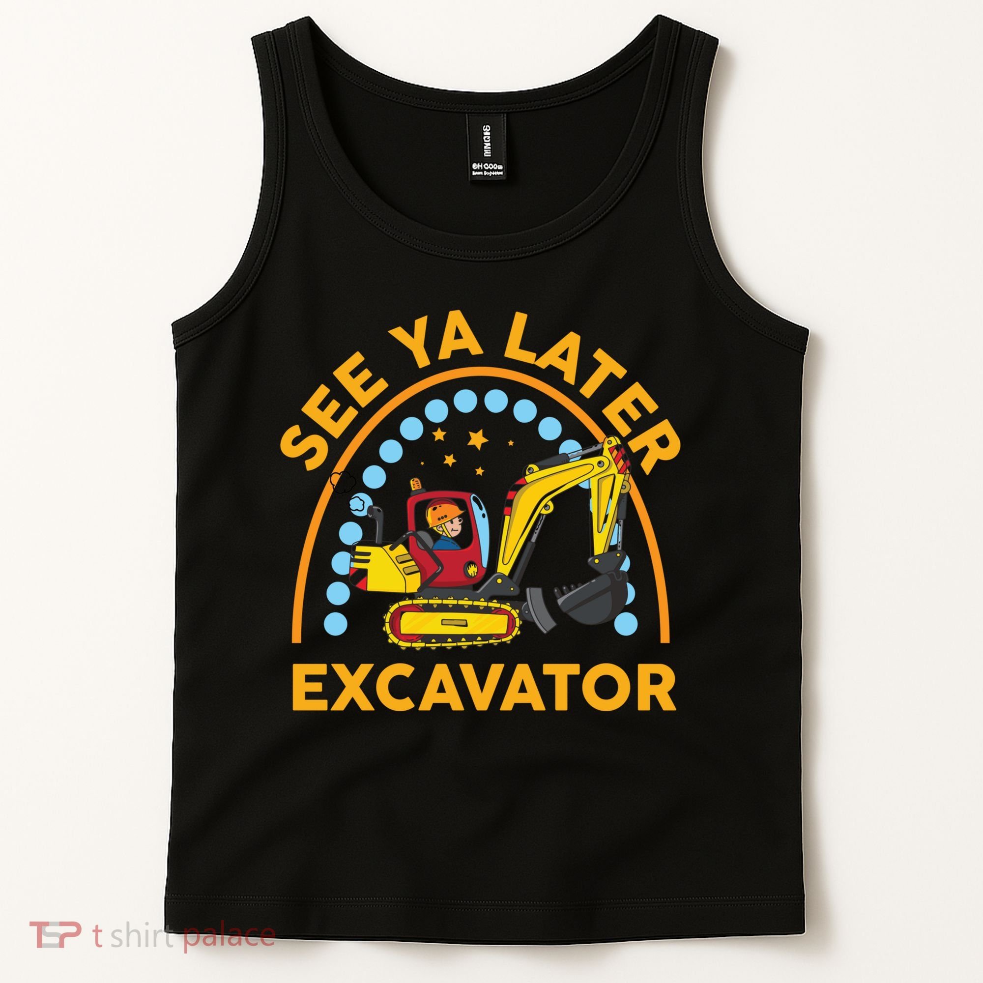 See Ya Later Excavator Cute Digger Boy Tank Top