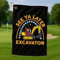 See Ya Later Excavator Cute Digger Boy Golf Towel thumb 1