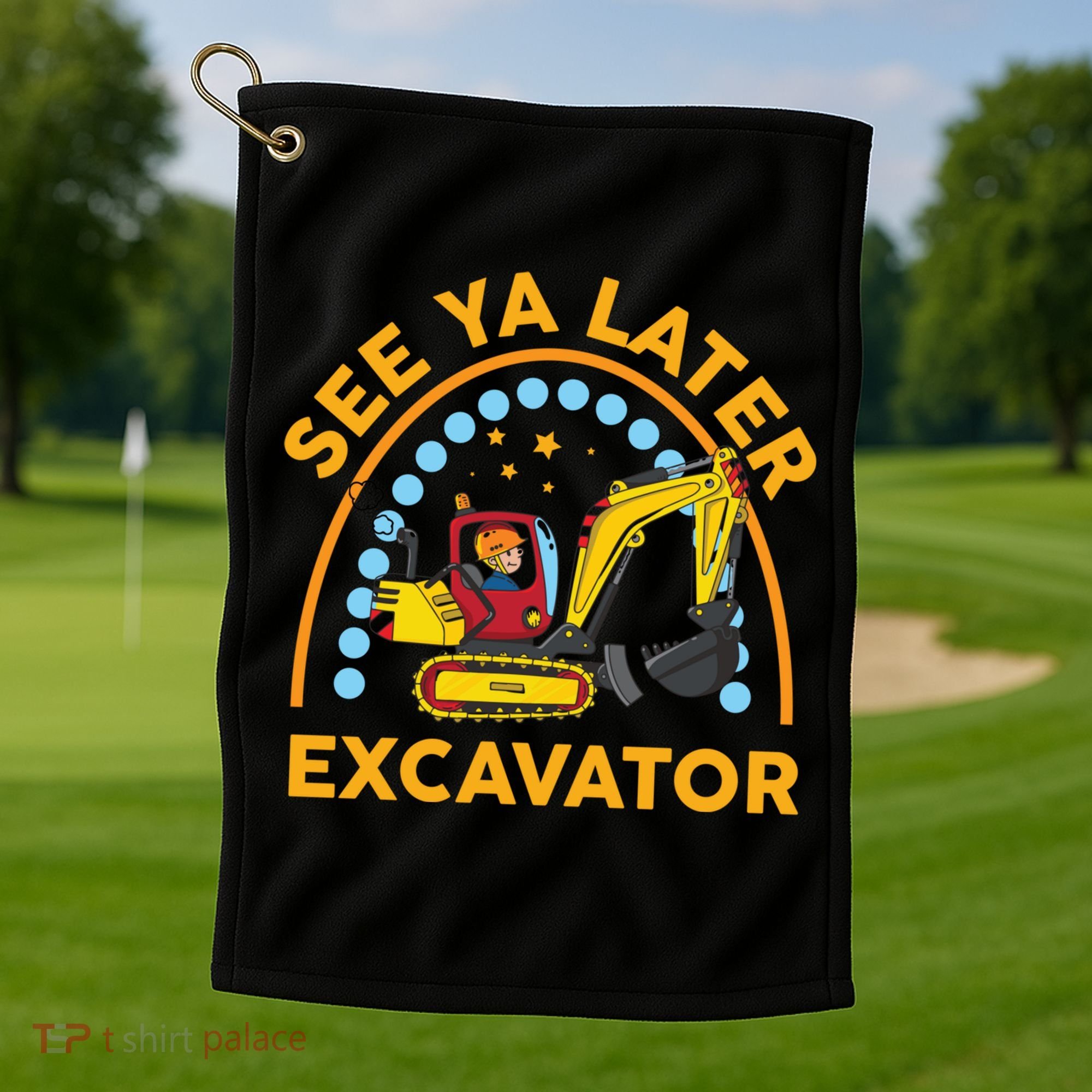 See Ya Later Excavator Cute Digger Boy Golf Towel