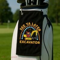 See Ya Later Excavator Cute Digger Boy Golf Towel thumb 2