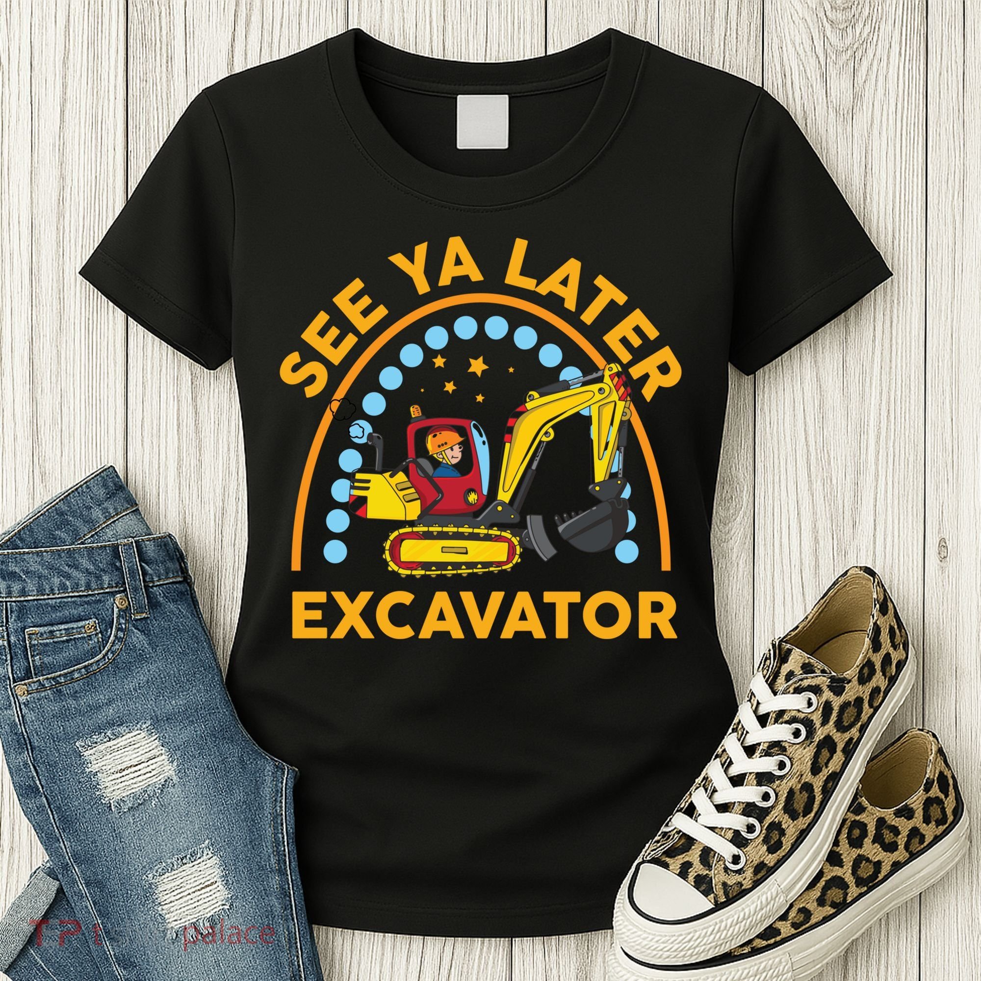 See Ya Later Excavator Cute Digger Boy Women's T-Shirt