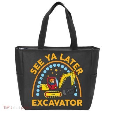 See Ya Later Excavator Cute Digger Boy Tote Bag