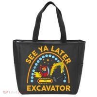 See Ya Later Excavator Cute Digger Boy Tote Bag thumb 0