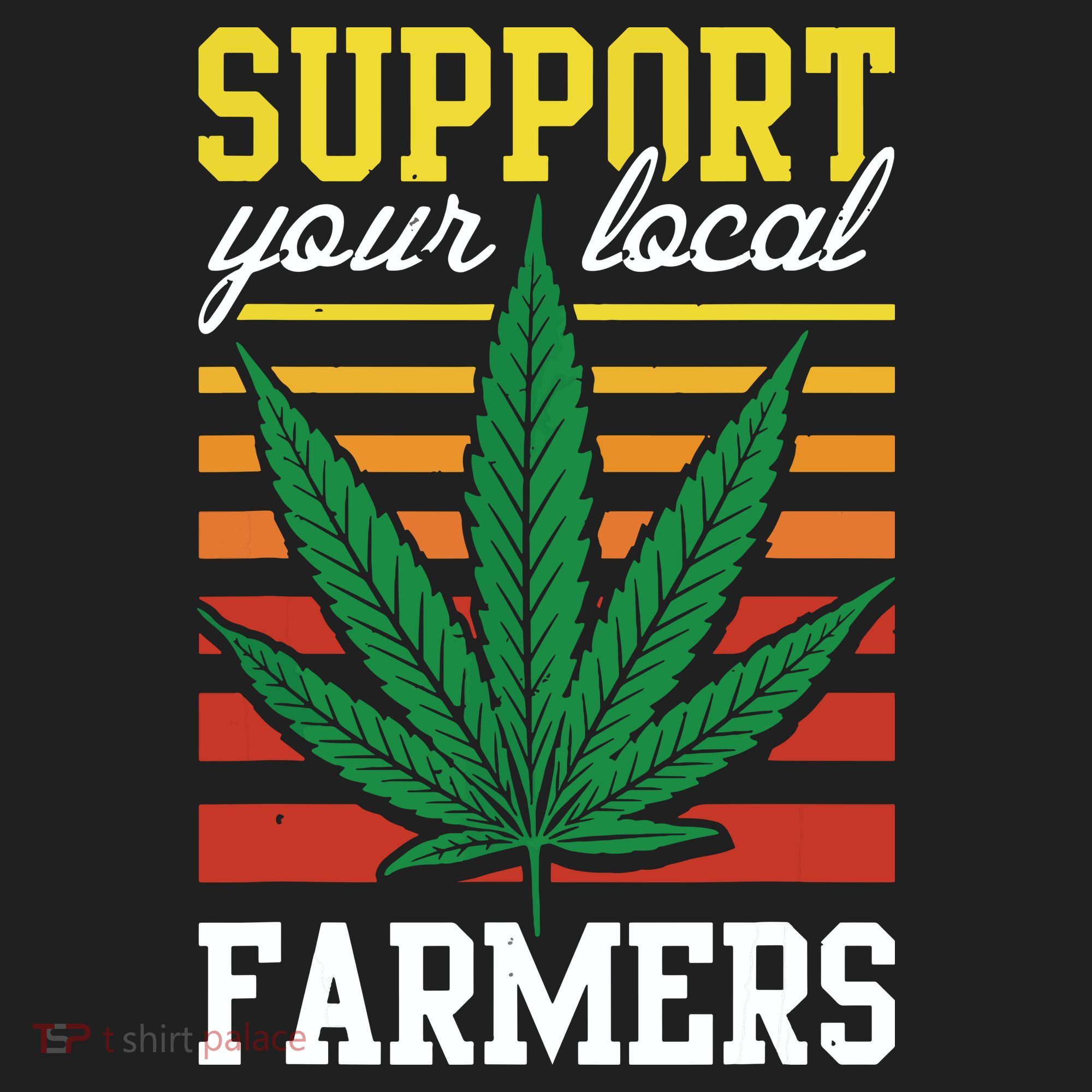 Support Your Local Farmers Cannabis Leaf Weed THC Marijuana Plastic Christmas Ball Ornament