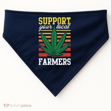 Support Your Local Farmers Cannabis Leaf Weed THC Marijuana USA-Made Doggie Bandana