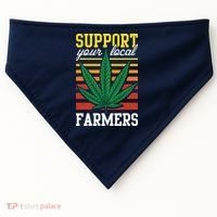 Support Your Local Farmers Cannabis Leaf Weed THC Marijuana USA-Made Doggie Bandana thumb 0