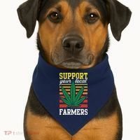 Support Your Local Farmers Cannabis Leaf Weed THC Marijuana USA-Made Doggie Bandana thumb 1