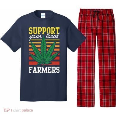 Support Your Local Farmers Cannabis Leaf Weed THC Marijuana Pajama Set
