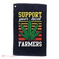 Support Your Local Farmers Cannabis Leaf Weed THC Marijuana Golf Towel thumb 0