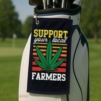 Support Your Local Farmers Cannabis Leaf Weed THC Marijuana Golf Towel thumb 2