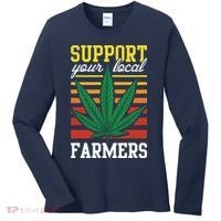 Support Your Local Farmers Cannabis Leaf Weed THC Marijuana Women's Long Sleeve Shirt thumb 0