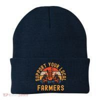Support Your Local Farmers Farm And Ranch Life Tractor Beanie thumb 0