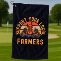 Support Your Local Farmers Farm And Ranch Life Tractor Golf Towel thumb 1