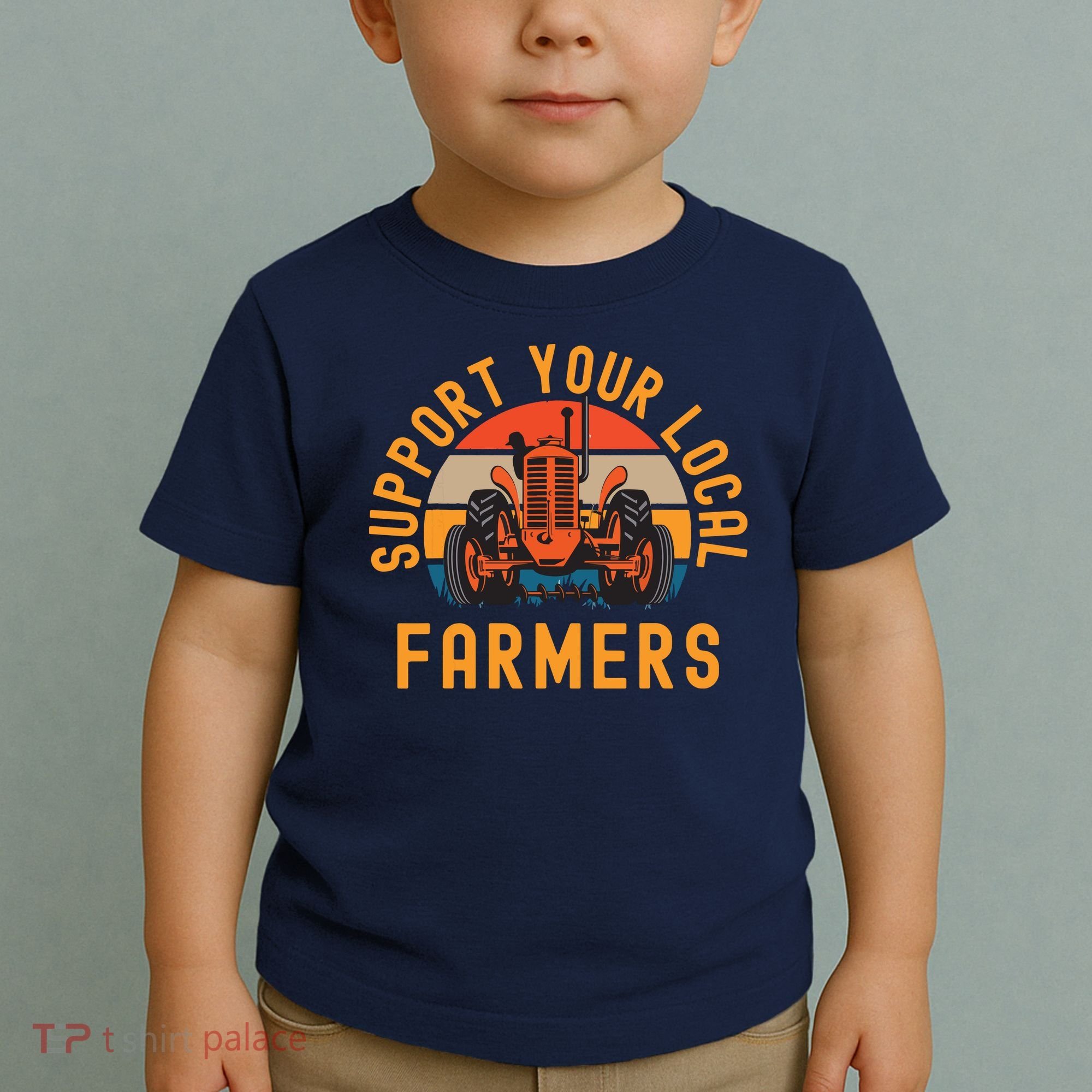 Support Your Local Farmers Farm And Ranch Life Tractor Toddler T-Shirt