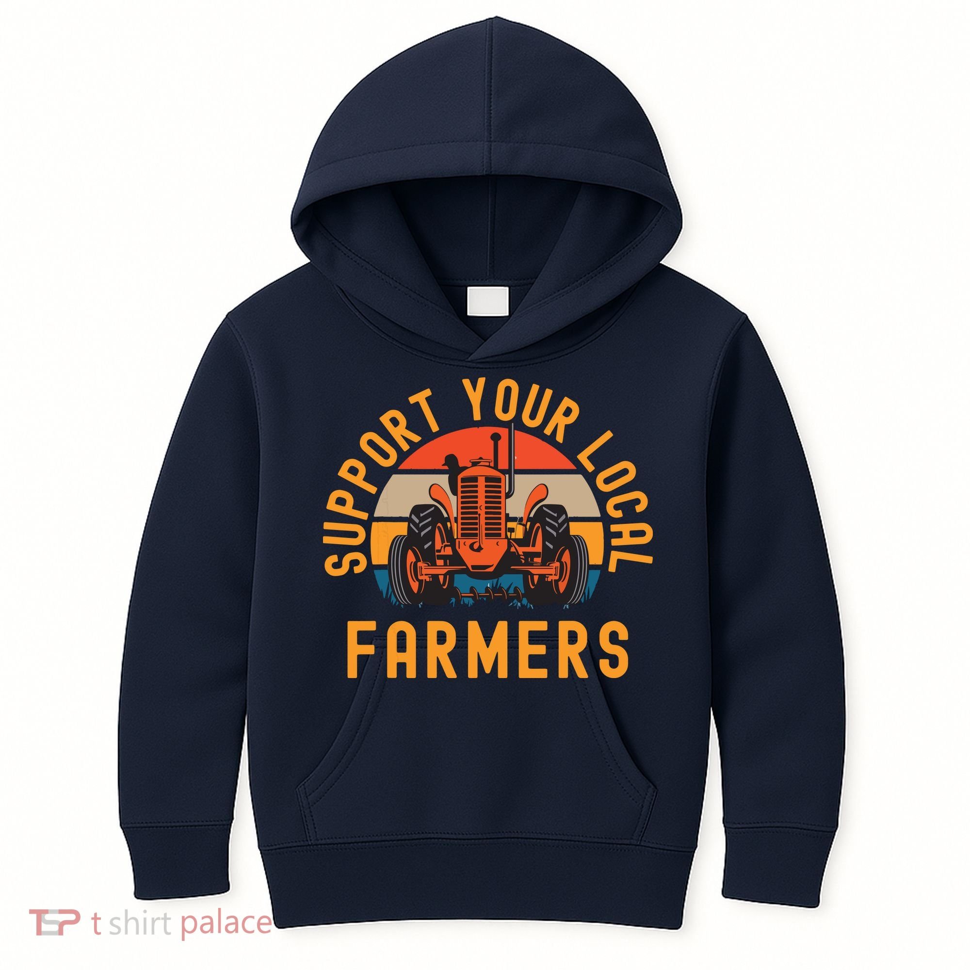 Support Your Local Farmers Farm And Ranch Life Tractor Kids Hoodie