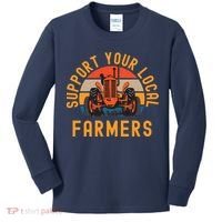 Support Your Local Farmers Farm And Ranch Life Tractor Kids Long Sleeve Shirt thumb 0