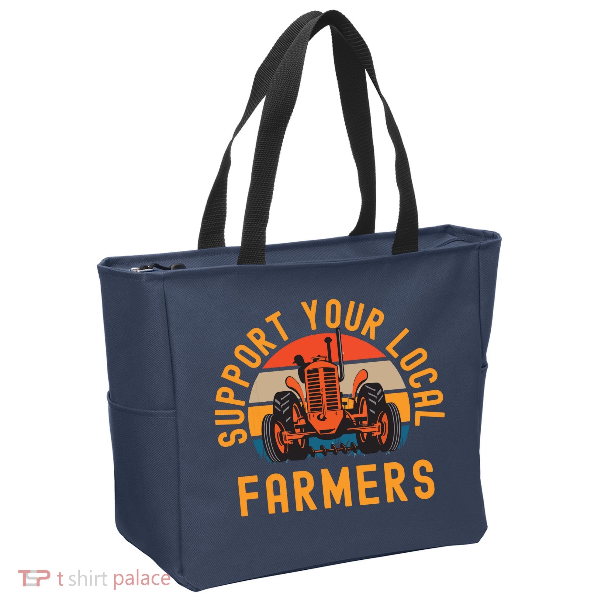 Support Your Local Farmers Farm And Ranch Life Tractor Tote Bag