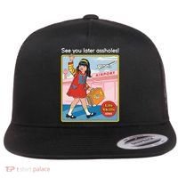 See You Later Assholes Flat Bill Trucker Hat thumb 0
