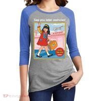 See You Later Assholes Women's Tri-Blend 3/4-Sleeve Raglan Shirt thumb 2