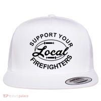 Support Your Local Firefighter Firefighter Firefighter Wife Flat Bill Trucker Hat thumb 0
