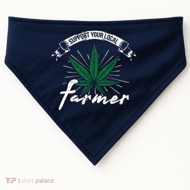 Support Your Local Weed Farmer Funny Cannabis Marijuana Gift USA-Made Doggie Bandana