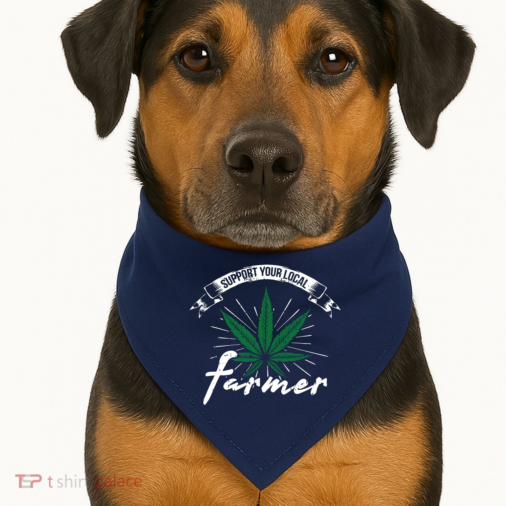 Support Your Local Weed Farmer Funny Cannabis Marijuana Gift USA-Made Doggie Bandana