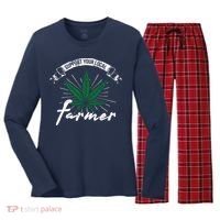 Support Your Local Weed Farmer Funny Cannabis Marijuana Gift Women's Long Sleeve Flannel Pajama Set  thumb 0