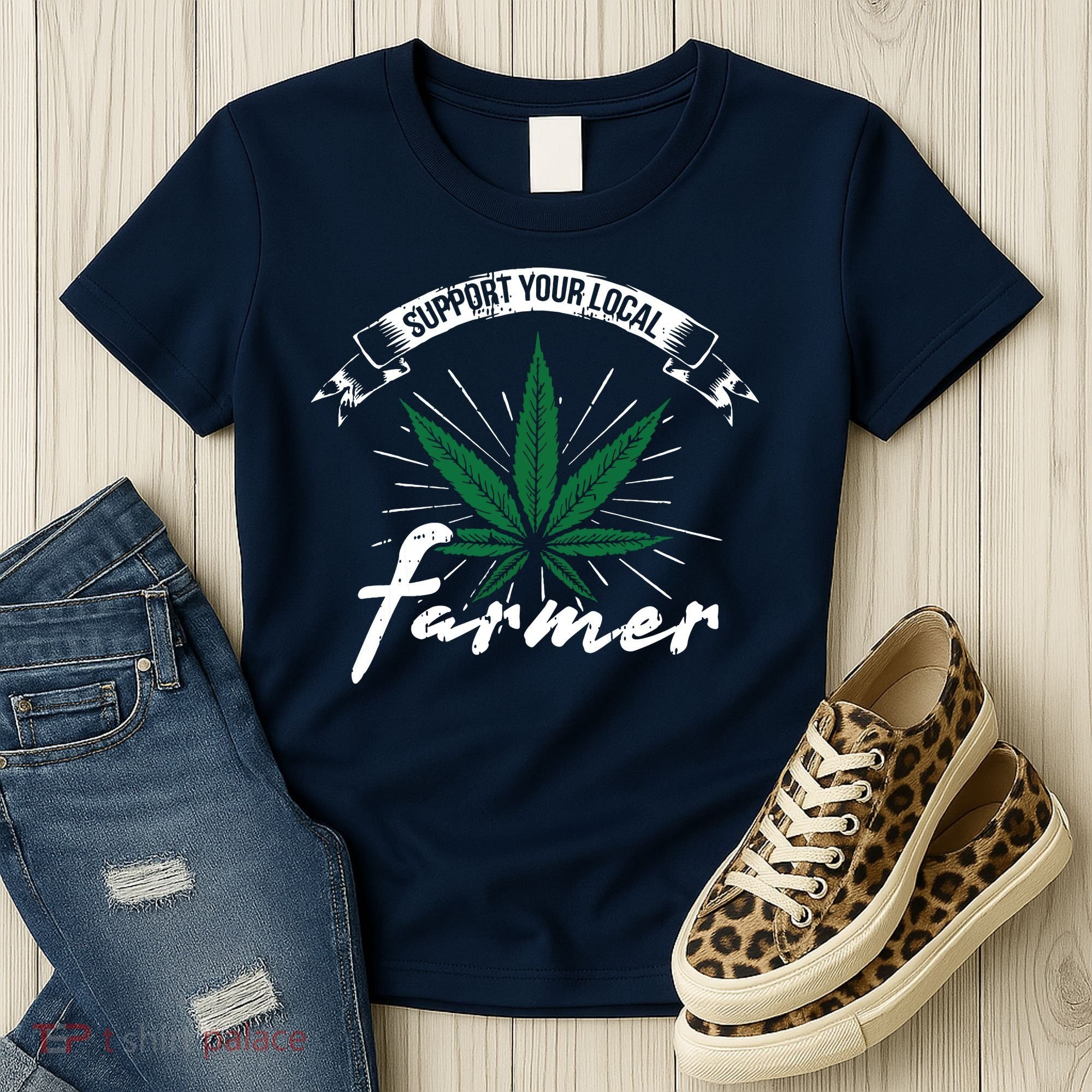 Support Your Local Weed Farmer Funny Cannabis Marijuana Gift Women's T-Shirt