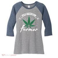 Support Your Local Weed Farmer Funny Cannabis Marijuana Gift Women's Tri-Blend 3/4-Sleeve Raglan Shirt thumb 0