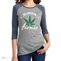 Support Your Local Weed Farmer Funny Cannabis Marijuana Gift Women's Tri-Blend 3/4-Sleeve Raglan Shirt thumb 2