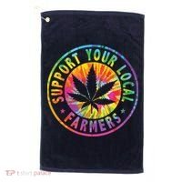Support Your Local Weed Farmers Cannabis Marijuana Grower Golf Towel thumb 0