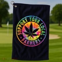Support Your Local Weed Farmers Cannabis Marijuana Grower Golf Towel thumb 1