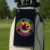 Support Your Local Weed Farmers Cannabis Marijuana Grower Golf Towel thumb 2