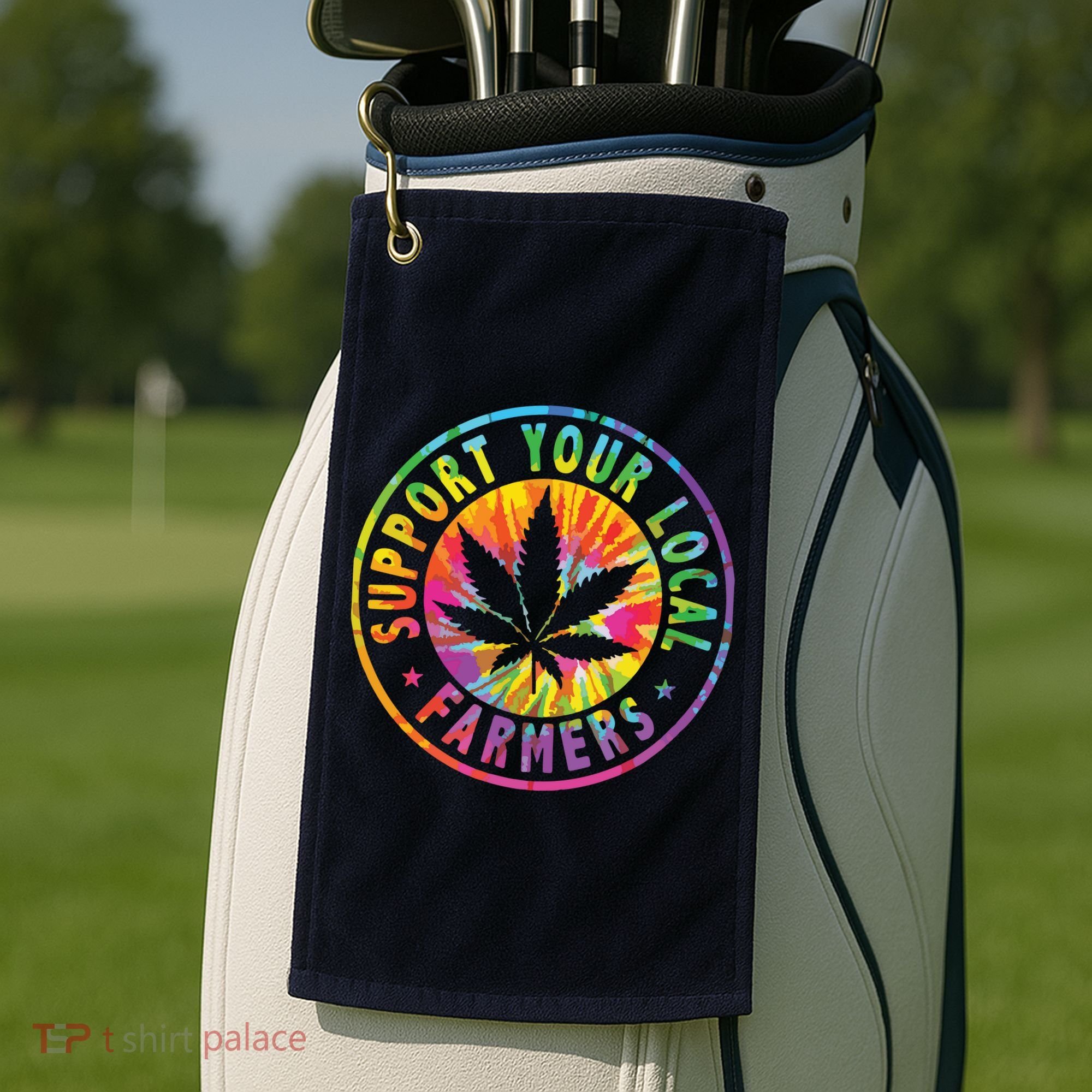 Support Your Local Weed Farmers Cannabis Marijuana Grower Golf Towel