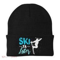 Ski Ya Later Winter Sports Snow Lover Skiing Beanie thumb 0