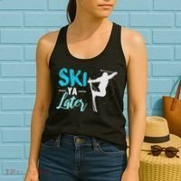Ski Ya Later Winter Sports Snow Lover Skiing Women's Tank Top thumb 2