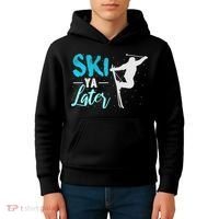 Ski Ya Later Winter Sports Snow Lover Skiing Kids Hoodie thumb 4