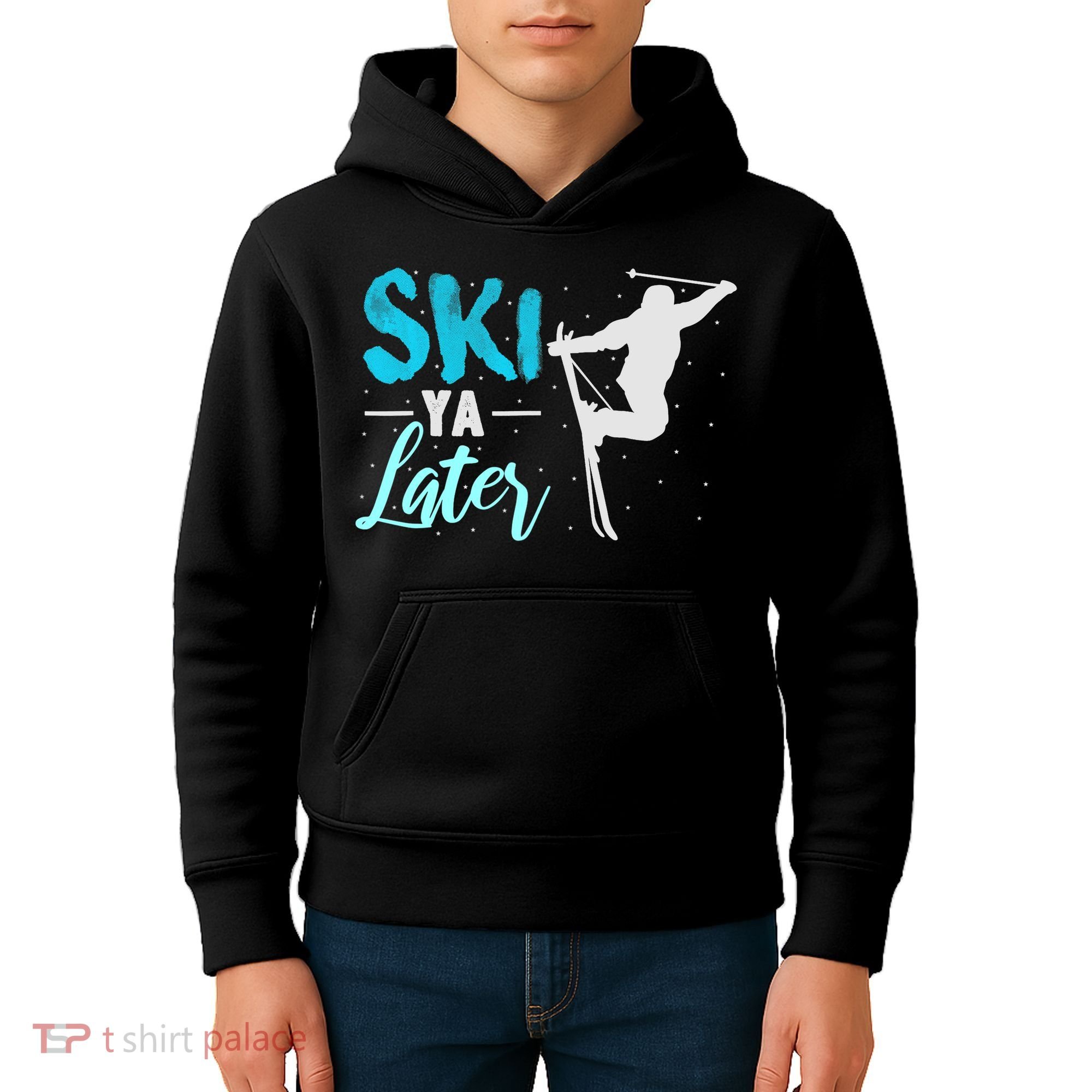 Ski Ya Later Winter Sports Snow Lover Skiing Kids Hoodie