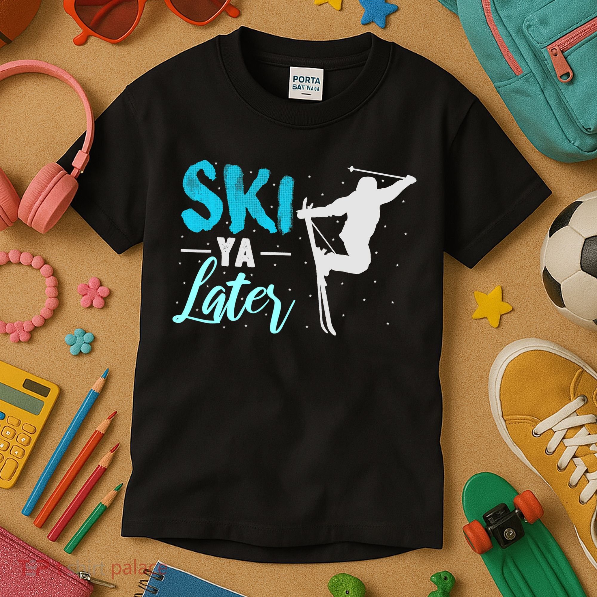 Ski Ya Later Winter Sports Snow Lover Skiing Kids T-Shirt