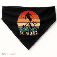 Ski Ya Later Winter Sports Snow Lover Skiing Gift USA-Made Doggie Bandana thumb 0