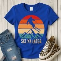 Ski Ya Later Winter Sports Snow Lover Skiing Gift Women's T-Shirt thumb 3