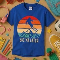Ski Ya Later Winter Sports Snow Lover Skiing Gift Kids T-Shirt thumb 3