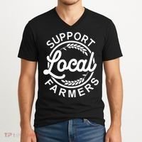 Support Your Local Farmer Grain Gift V-Neck T-Shirt thumb 2